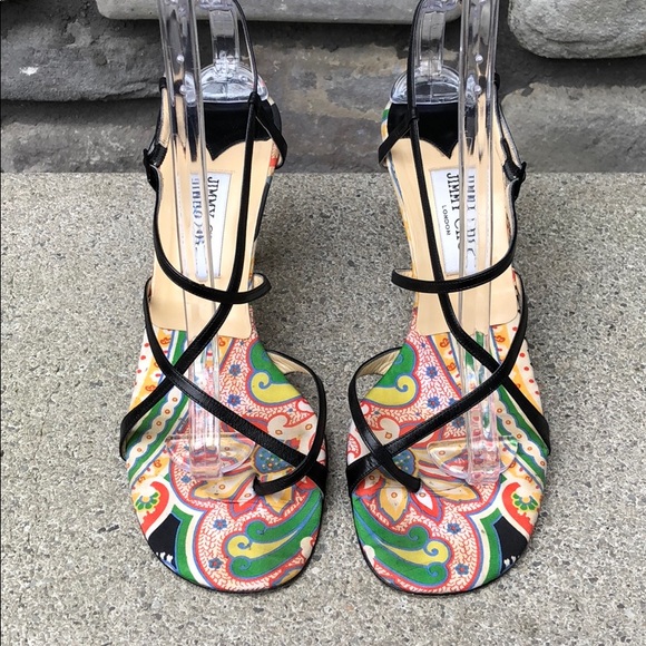 ⭐️HP🧜‍♀️Jimmy Choo Strappy Sandal RhinoChoo sz 40 - Picture 2 of 8